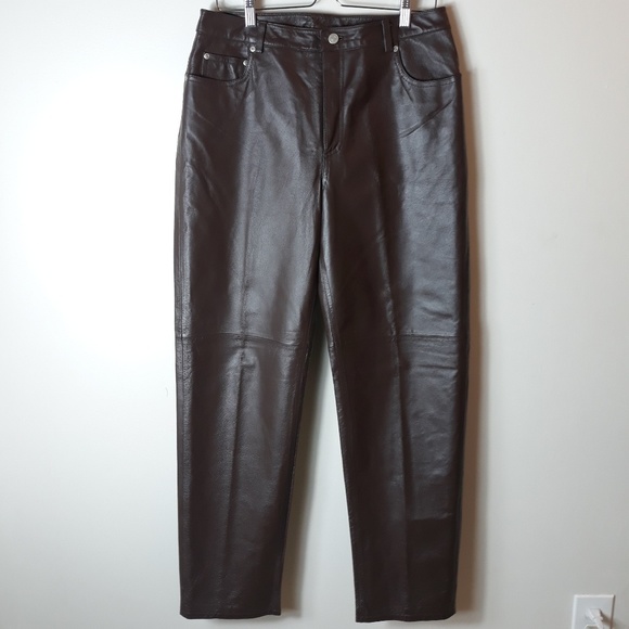 Newport News Pants - Jeanology| Chocolate Brown Leather Pants (A823)
